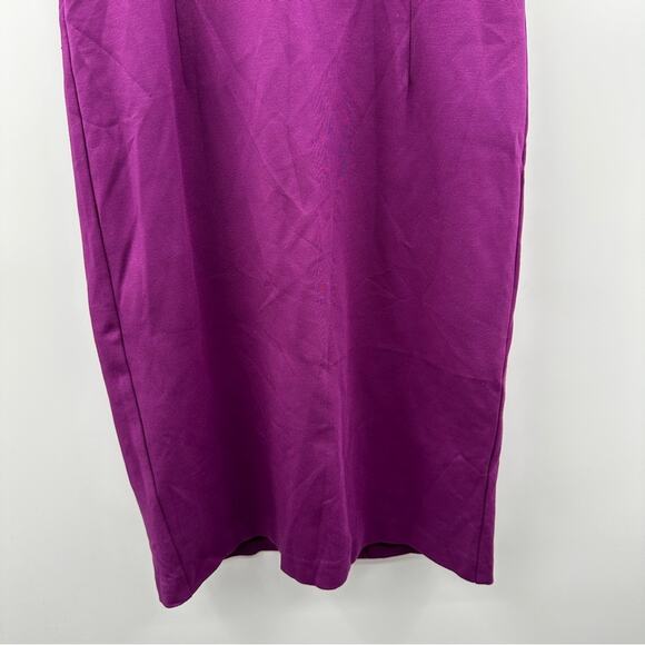 Trina Turk Purple Embellished Short Sleeve Fit & Flare Midi Dress Size 8 - Picture 3 of 9